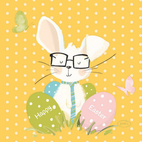 servetten Bunny 24 x 24 cm papier geel 20 stuks