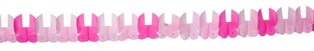 geboorteslinger meisjes 6 meter papier roze/wit