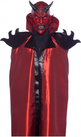 verkleedmasker Devil 33 x 29 cm latex rood