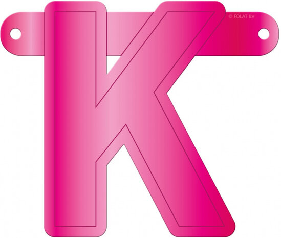 slingerletter K 12,5 x 11 cm karton roze
