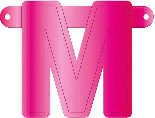 slingerletter M 12,5 x 11 cm karton roze