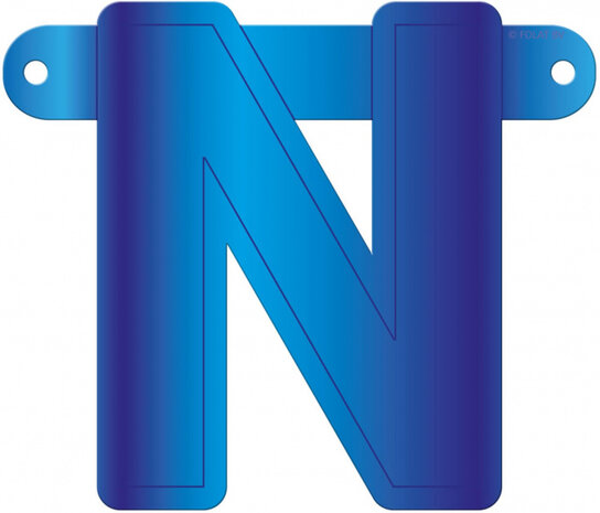 slingerletter N 12,5 x 11 cm karton blauw