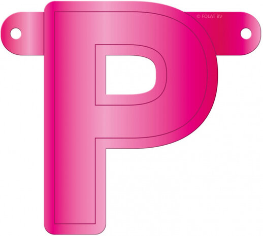 slingerletter P 12,5 x 11 cm karton roze