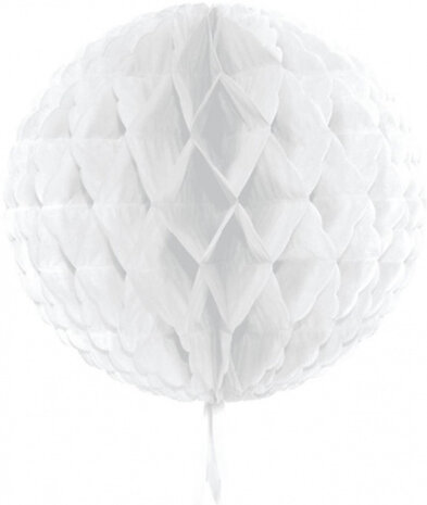 pompon Honeycomb 30 cm papier wit