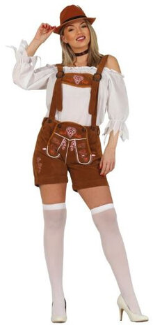 lederhosen Tiroler dames bruin maat 36-38