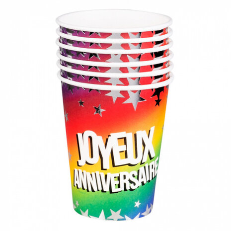 serviesset Joyeux Anniversaire papier 250 ml 24-delig