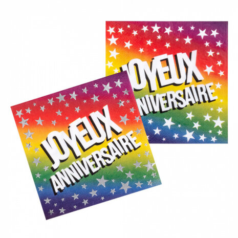 serviesset Joyeux Anniversaire papier 250 ml 24-delig