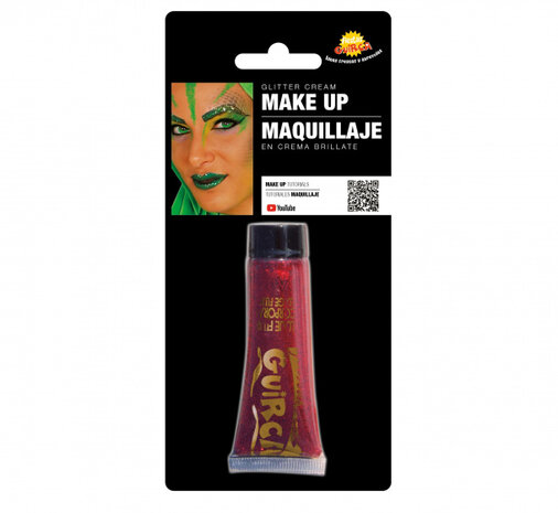 make-up tube glitter 20 ml rood