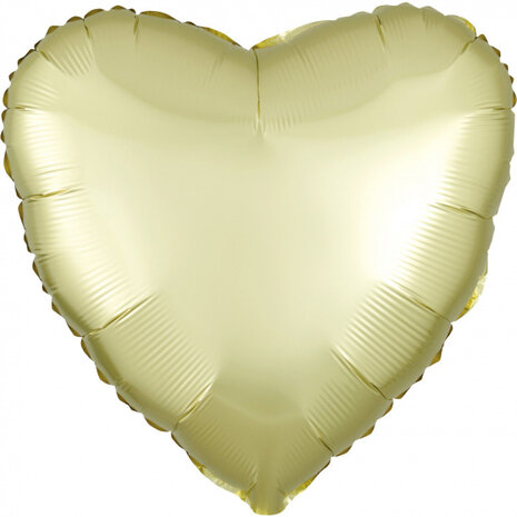 folieballonnen Pastel Heart 40 cm geel
