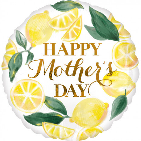 folieballon Happy Mother&#039;s Day! 45 cm wit/geel/groen