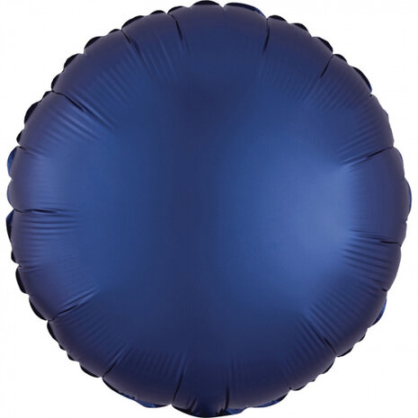 folieballon Luxe Satin Circle 43 cm donkerblauw