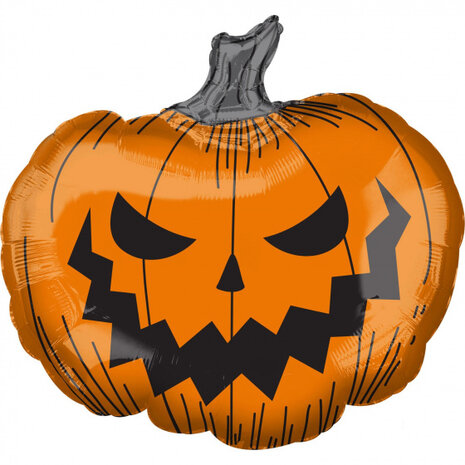 folieballon Supershape Pumpkin 73 x 68 cm oranje/zwart