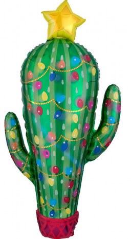 folieballon Christmas Cactus 53 x 101 cm groen