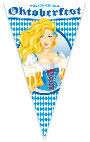 vlag Oktoberfest 90 x 150 cm polyester blauw/geel