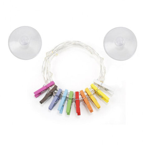 decoratieslinger Led met knijpers 250 cm transparant