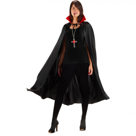 verkleedcape vampier led polyester zwart one-size