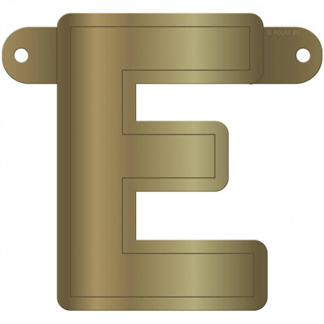 slingerletter E 12,5 x 11 cm karton goud