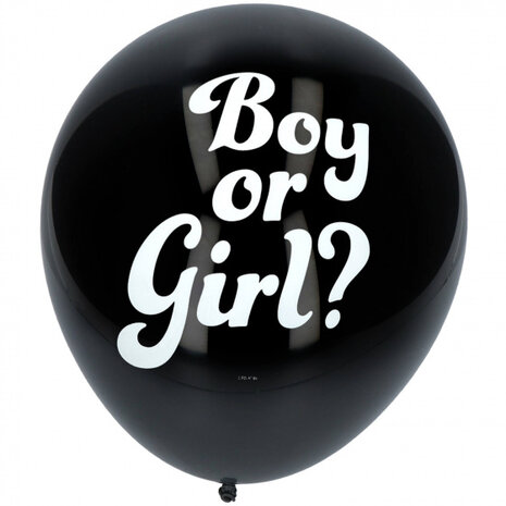 ballon Gender Reveal 41 cm latex zwart/blauw 4-delig