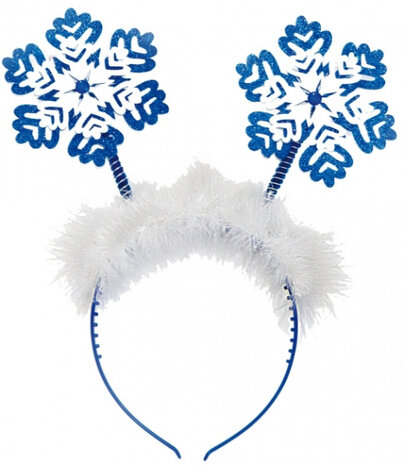 tiara Marabou sneeuwvlokken dames blauw one-size