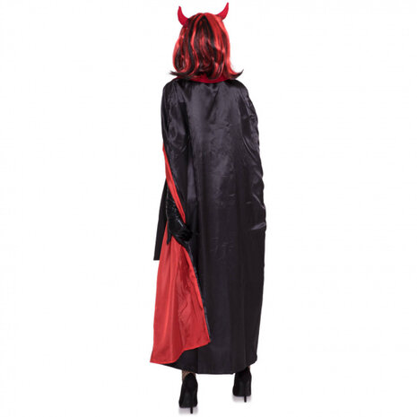 verkleedcape vampier polyester zwart/rood one-size