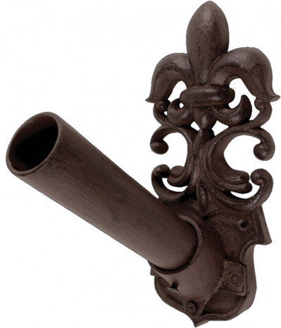 vlaggenstokhouder 27,2 cm gietijzer bruin