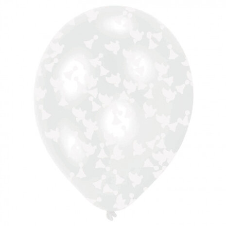 ballonnen Wedding Confetti latex wit 6 stuks