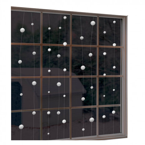 kerstslinger Snowball 12,8 meter papier wit