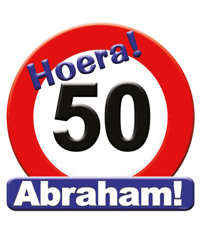 huldeschild 50 abraham karton 50 x 50 rood/wit