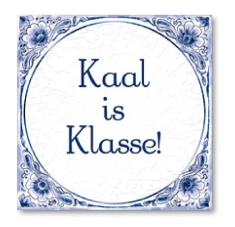 spreukentegel kaal 15 cm keramiek blauw
