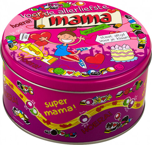 snoeptrommel mama 14 x 7,5 cm ijzer roze
