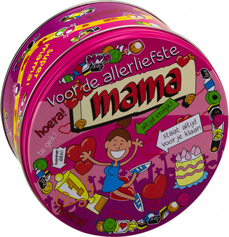 snoeptrommel mama 14 x 7,5 cm ijzer roze