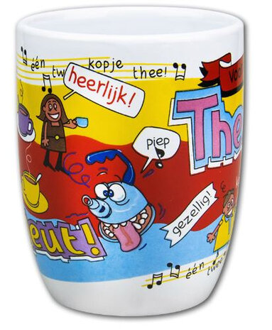 feestmok Theeleut 325 ml keramiek wit