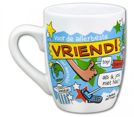 feestmok Vriend 325 ml keramiek wit