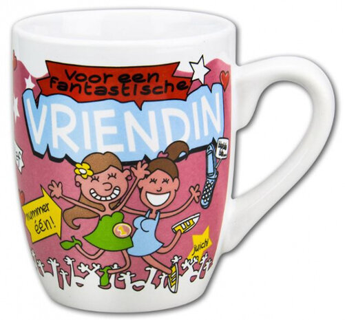 feestmok Vriendin 325 ml keramiek wit