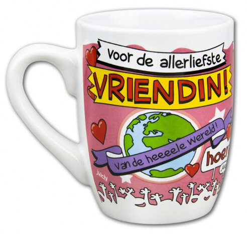 feestmok Vriendin 325 ml keramiek wit