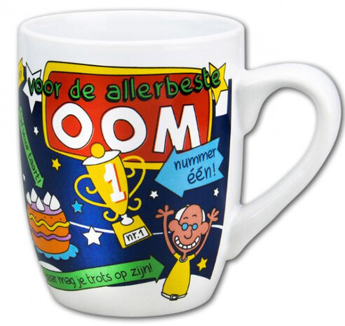 feestmok Oom 325 ml keramiek wit
