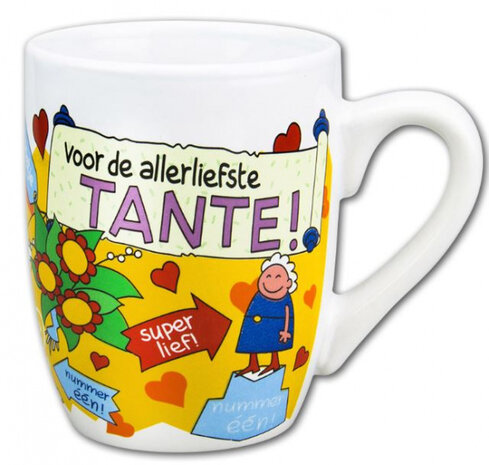 feestmok Tante 325 ml keramiek wit