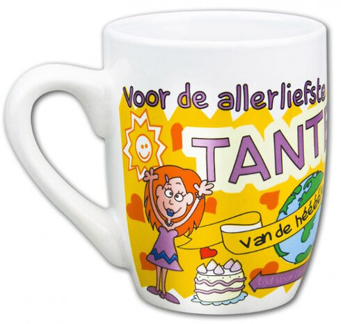 feestmok Tante 325 ml keramiek wit