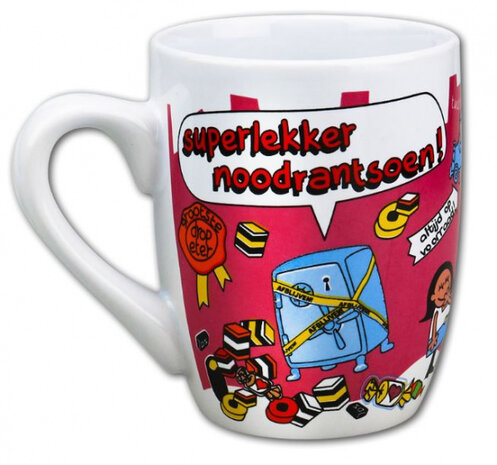 feestmok Drop Verslaafde 325 ml keramiek wit
