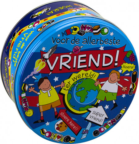 snoeptrommel vriend junior 14 x 7,5 cm ijzer blauw