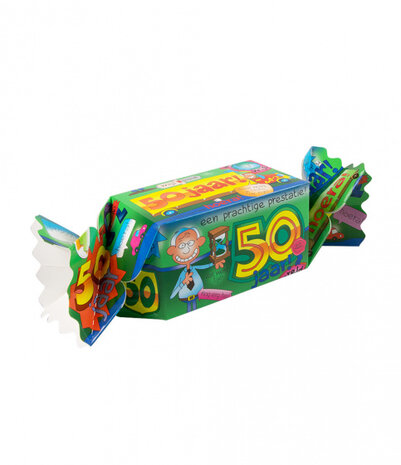 cadeauverpakking 50 jaar heren 20 cm karton groen