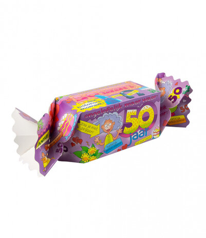 cadeauverpakking 50 jaar dames 20 cm karton roze