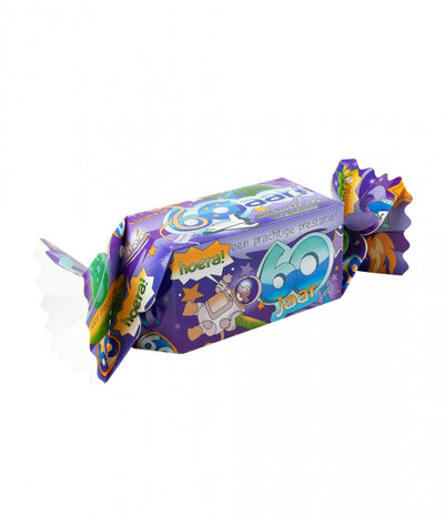 cadeauverpakking 60 jaar 20 cm karton paars
