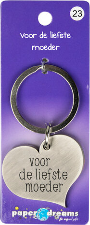sleutelhanger Liefste Moeder 10 x 4 cm ijzer zilver