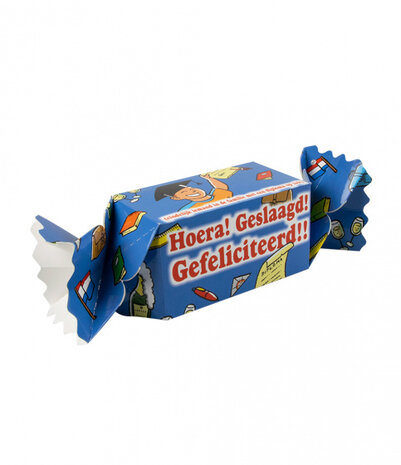 cadeauverpakking geslaagd 20 cm karton blauw
