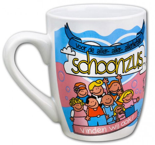 feestmok Schoonzus 325 ml 12 x 10 cm keramiek wit