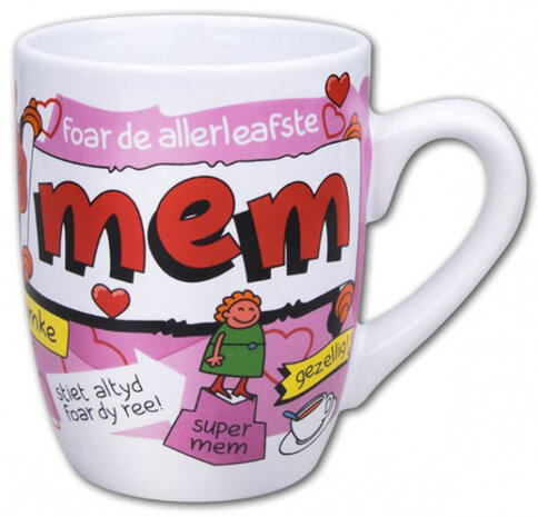 feestmok Mem 325 ml 12 x 10 cm keramiek wit