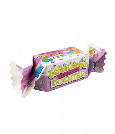 cadeauverpakking jarig dochter 20 cm karton roze