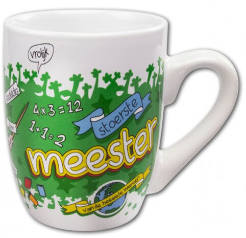 feestmok Meester 325 ml 12 x 10 cm keramiek wit