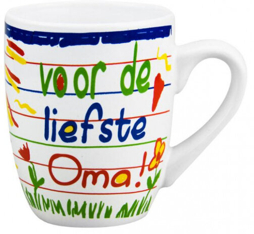 feestmok Oma 325 ml junior keramiek wit